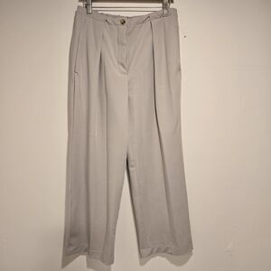 Free People Pleated Trousers High Rise Wide Leg Beige Medium Relaxed Oversized